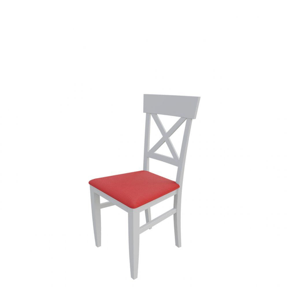 Veneti Jedálenská stolička MOVILE 39 - biela / červená ekokoža
